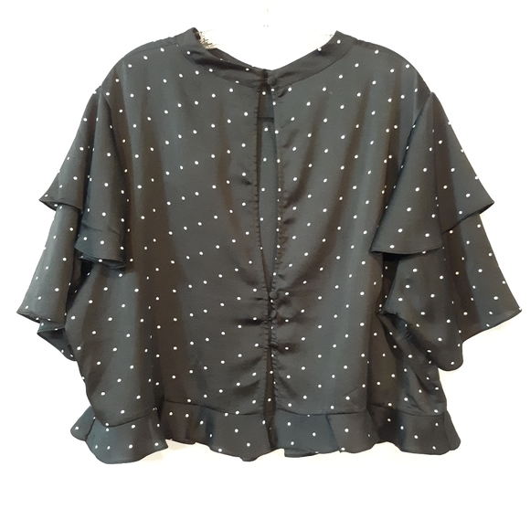 Asos Polka Dot Ruffle Open Back Crop Top - Picture 7 of 8